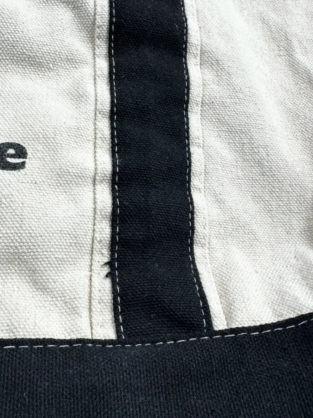 Cotton Canvas Tote Bag White‎ Beige & Black Reusable Grocery Shopping Cloth
